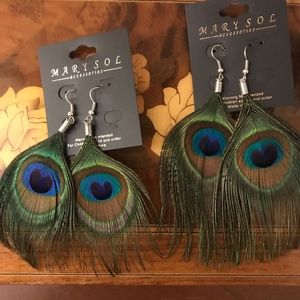 Unique stunning one of a kind peacock earrings🎁🕎